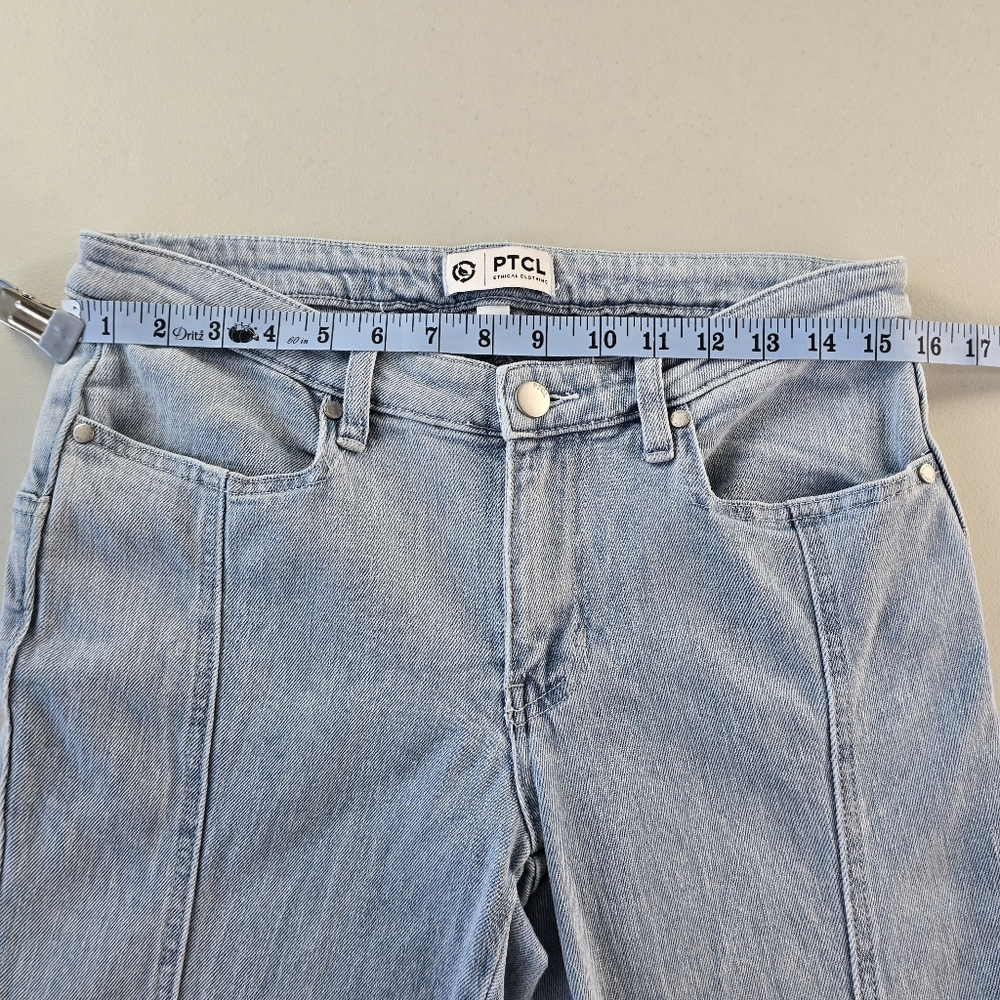 PTCL Ethical Clothing Star Back Flare Leg Jeans Light Wash Size 29 - Picture 6 of 13